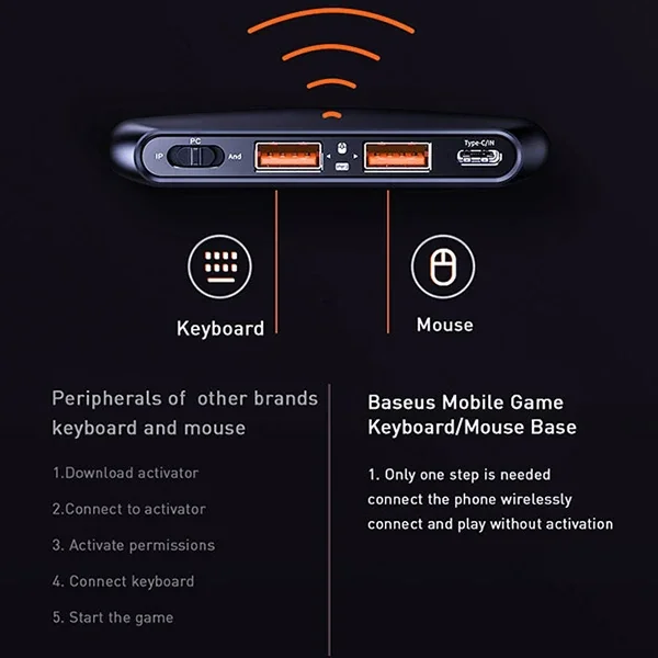Northcity Mobil Oyuncu Adaptörü – Klavye Mouse ile Kablosuz Oyun 