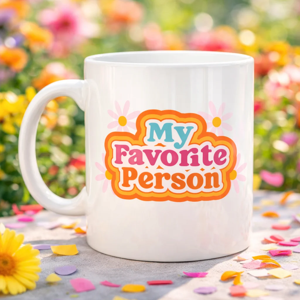 Northcity My Favorite Person Yazılı Porselen Kupa - Sevgiliye ve 