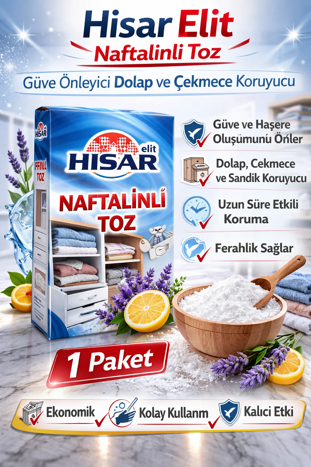 Northcity Naftalinli Toz Güve Önleyici - Dolap ve Çekmece Koruyuc