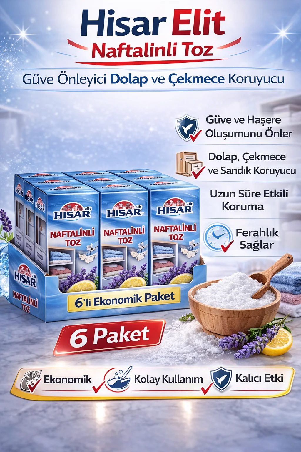 Northcity Naftalinli Toz Güve Önleyici Dolap ve Çekmece Koruyucu 