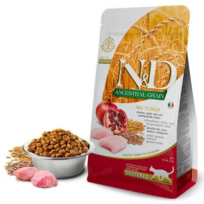 Northcity N&D Ancestral Grain Kısırlaştırılmış Kedi Maması 1,5 Kg - Düşük Tahıllı Tavuk & Narlı