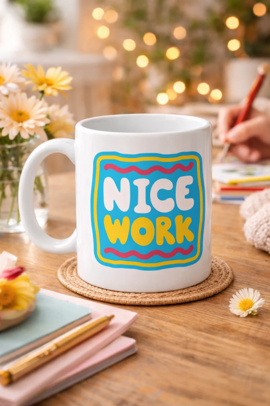 Northcity Nice Work Yazılı Porselen Kupa - Model 147 Motivasyon v