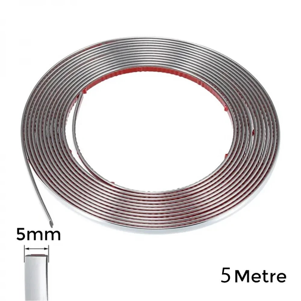 Northcity Nikelaj Şerit Bant Çıta 5mm 10 Metre Krom Yansıtıcı Dek