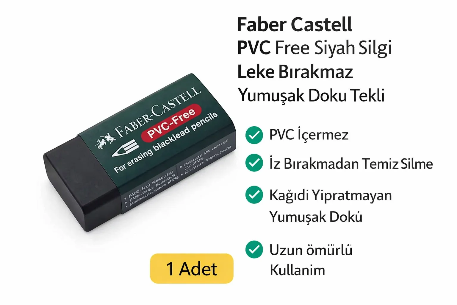 Northcity NO.30 PVC Free Siyah Silgi - Leke Bırakmaz, Kağıt Yıpra