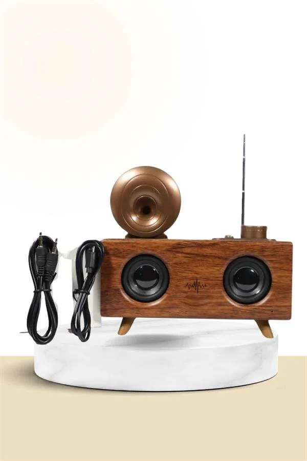 Nostaljik Ahşap Tasarımlı Bluetooth Radyo - Şarjlı, Yüksek Ses ve 3 Bantlı FM/AM/SW
