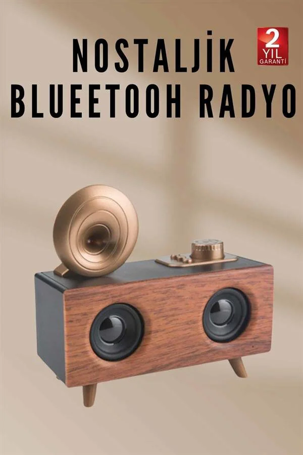 Nostaljik Ahşap Tasarımlı Bluetooth Radyo - Şarjlı, Yüksek Ses ve 3 Bantlı FM/AM/SW