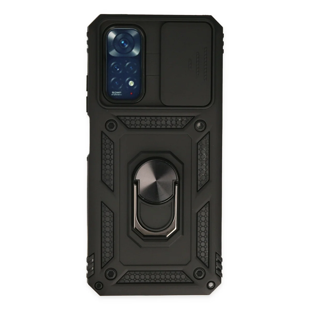 Northcity Note 11 Silikon Kılıf Siyah - Lens Korumalı, Metal Standlı ve Premium Kavrama