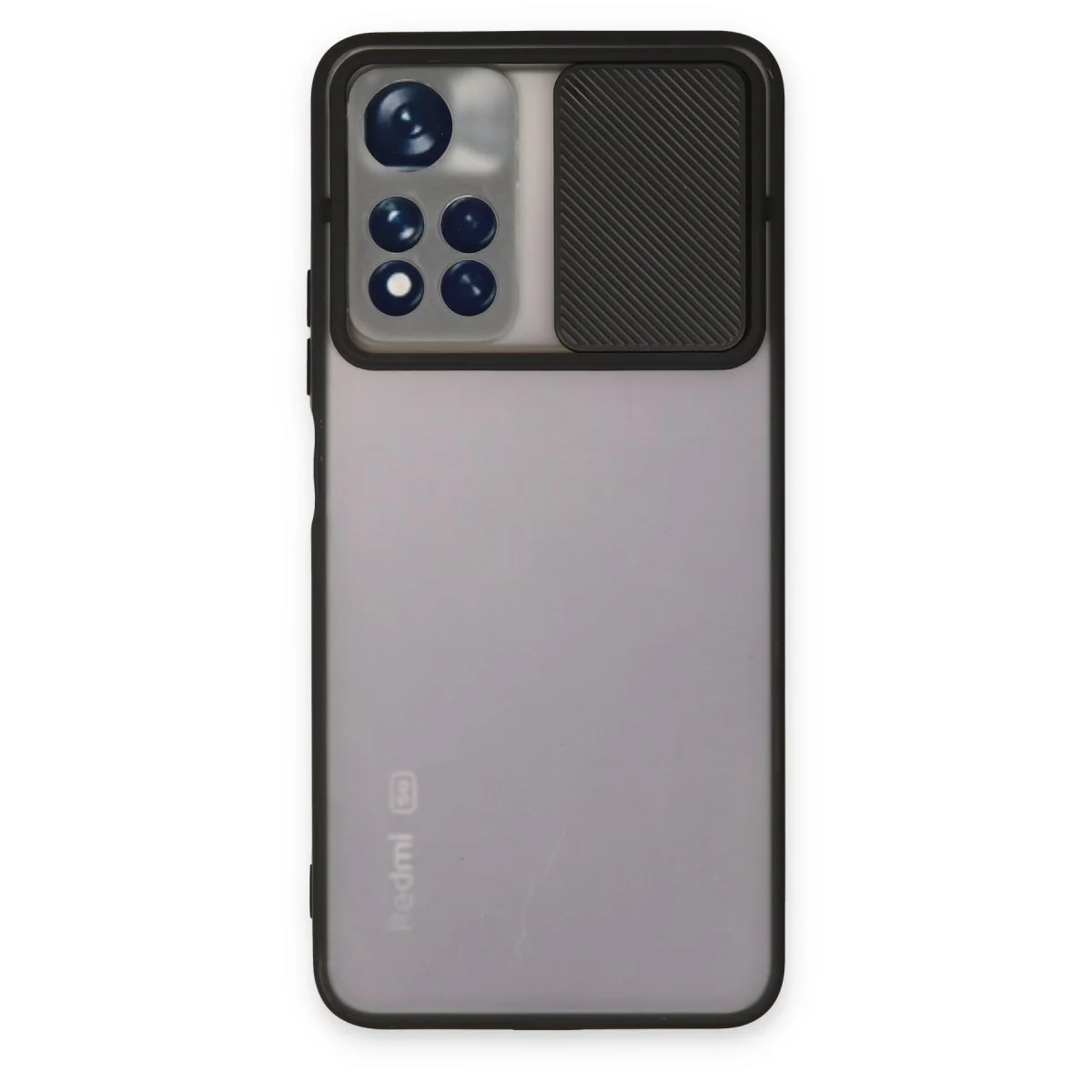 Northcity Note 11T Kılıf: Buzlu Kamera Sürgülü Silikon - Siyah