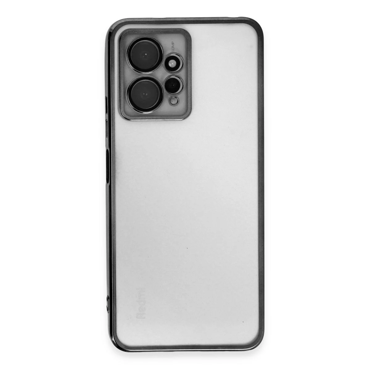Northcity Note 12 4G Kılıf - Razer Lensli Silikon Kılıf - Siyah
