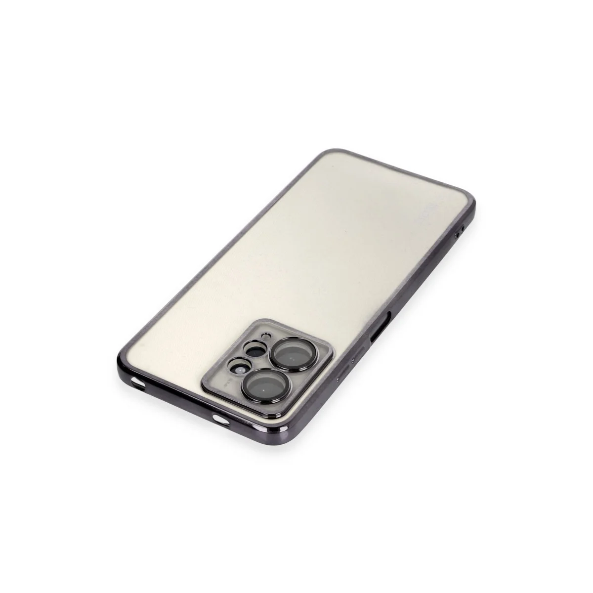 Northcity Note 12 4G Kılıf - Razer Lensli Silikon Kılıf - Siyah