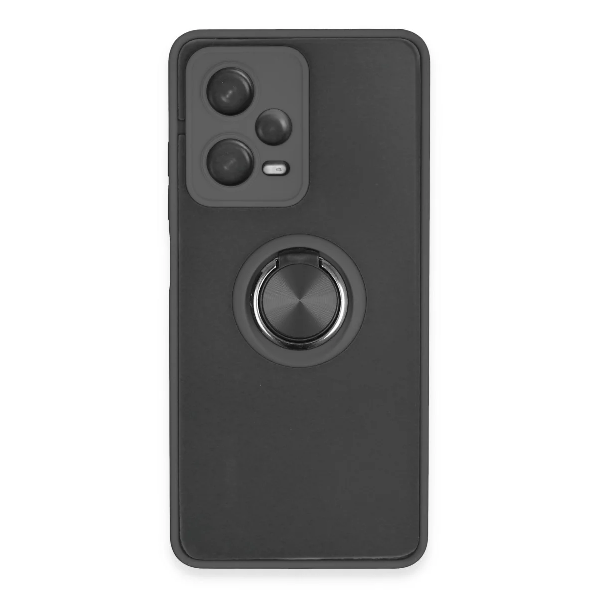 Northcity Note 12 5G Montreal Yüzüklü Silikon Kapak - Siyah, Pürüzsüz ve Darbe Korumalı