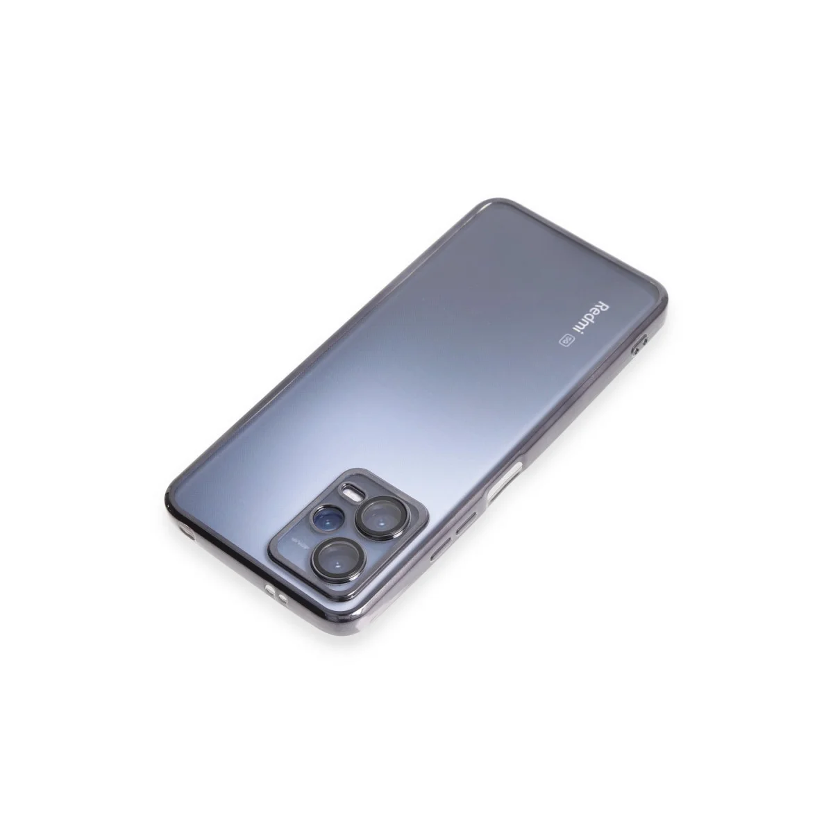 Northcity Note 12 5G Razer Lensli Silikon Kılıf - Siyah (Şeffaf, Kamera Korumalı, 4 Köşe Hava Yastığı)