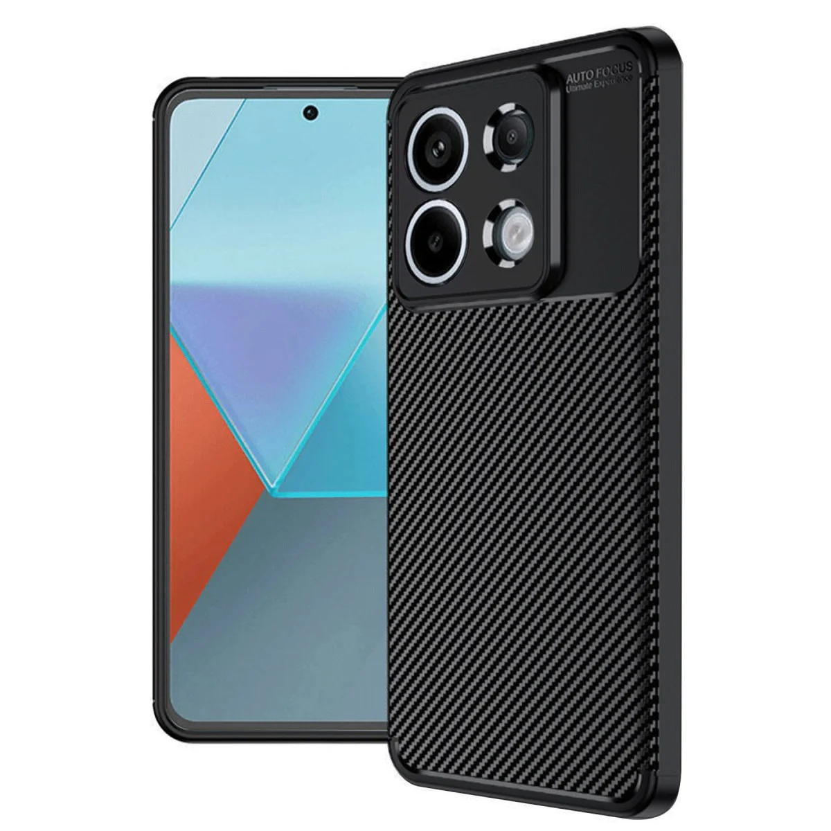 Northcity Note 13 Pro 4G Karbon Fiber Kılıf Siyah - Otomatik Odaklı Ultra Dayanıklı Koruma