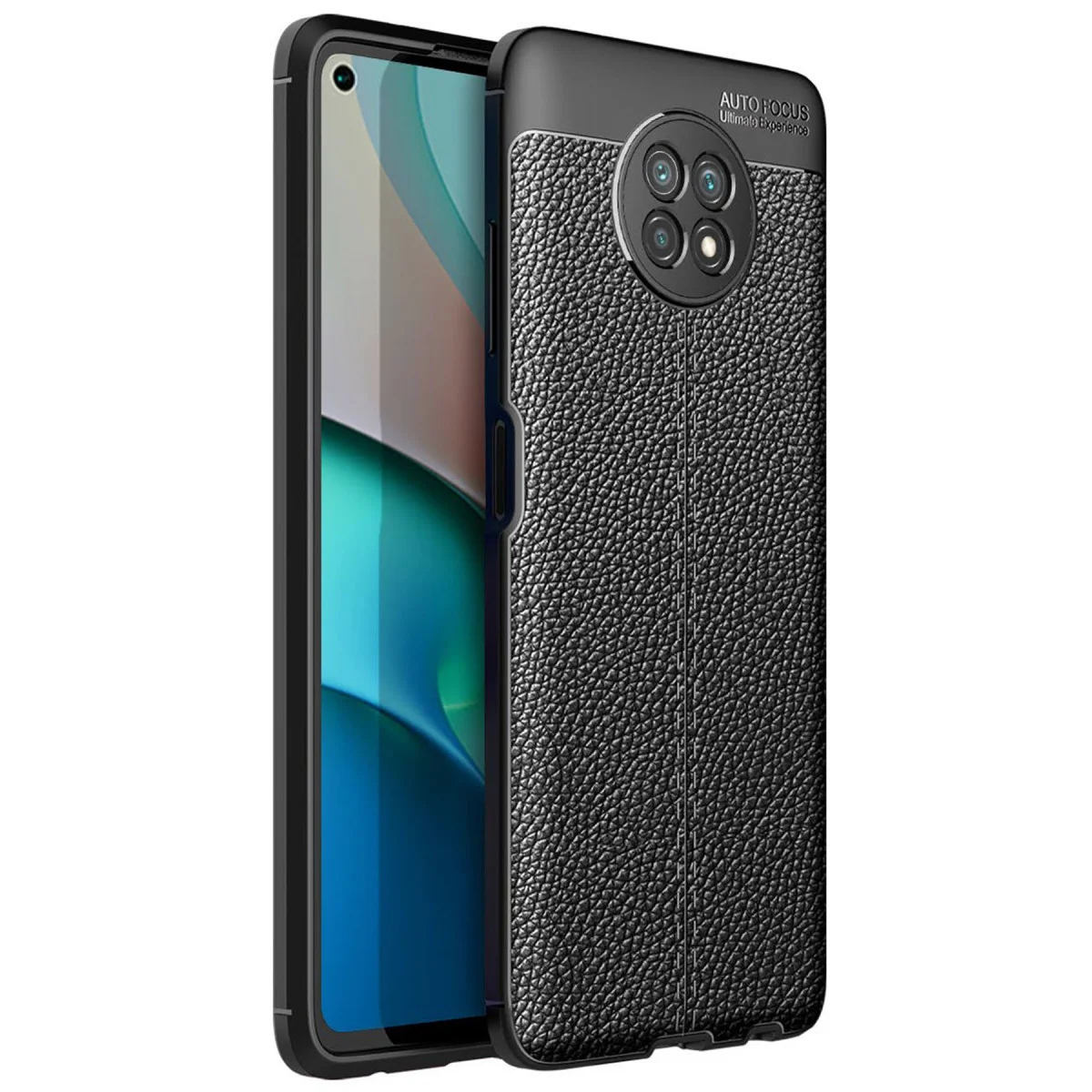 Northcity Note 9 5G Deri Dokulu Otomatik Odak Kılıfı - Siyah