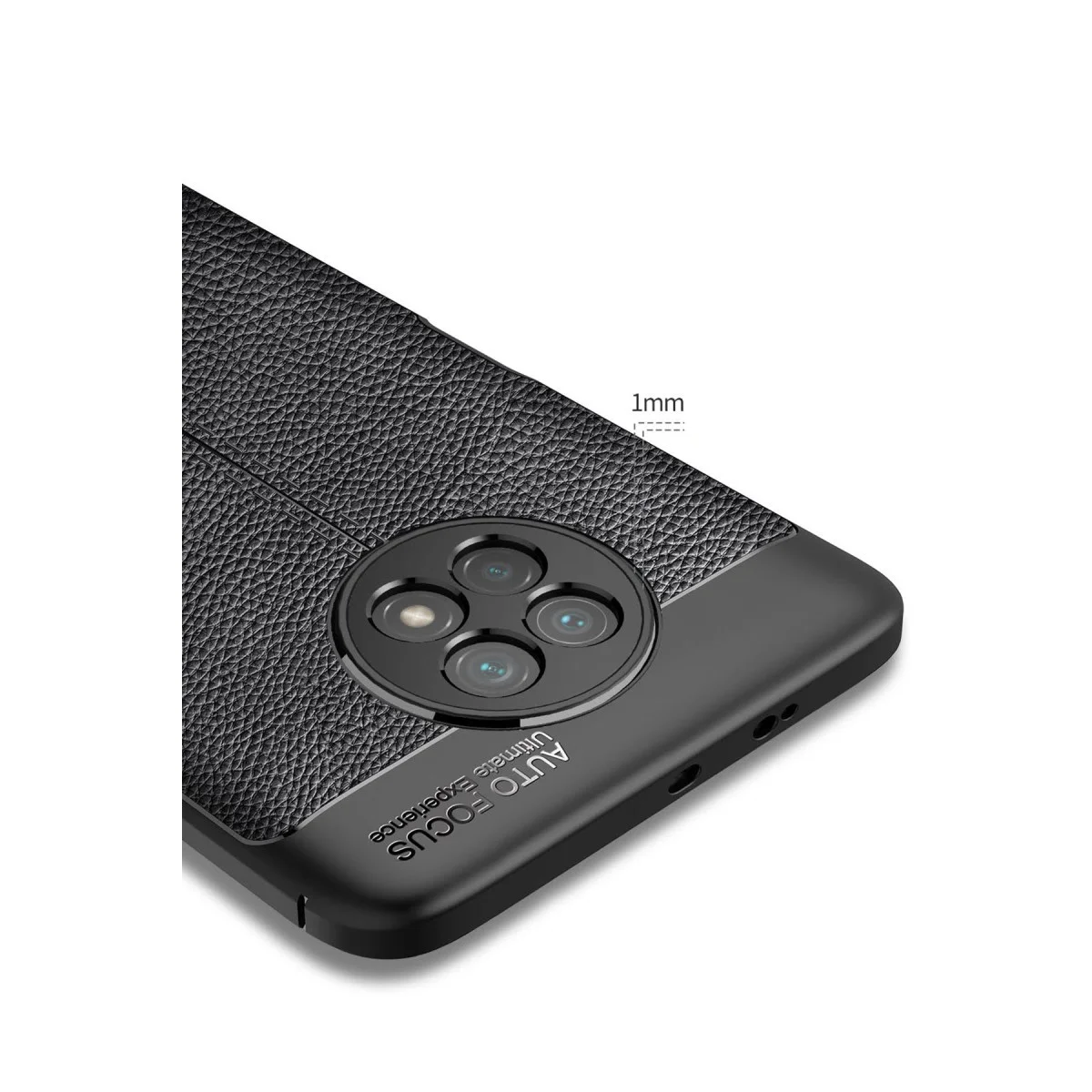 Northcity Note 9 5G Deri Dokulu Otomatik Odak Kılıfı - Siyah