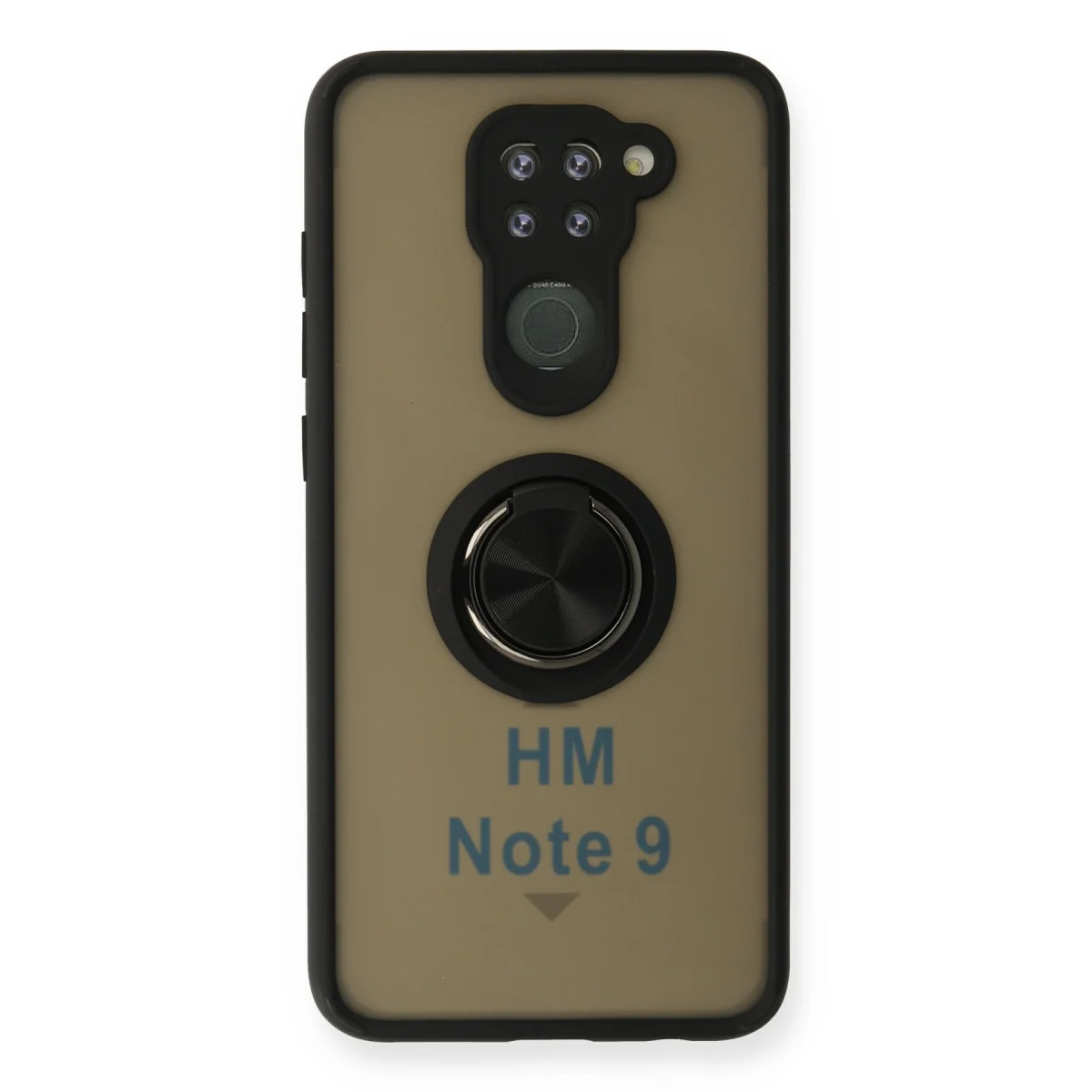 Northcity Note 9 Kılıf Montreal Yüzüklü Silikon Kapak - Siyah, Temiz ve Korumalı