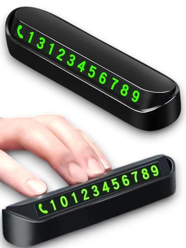 Numaratör - Alüminyum Kasa Gri Çevirmeli Araç İçi Telefon Numarası