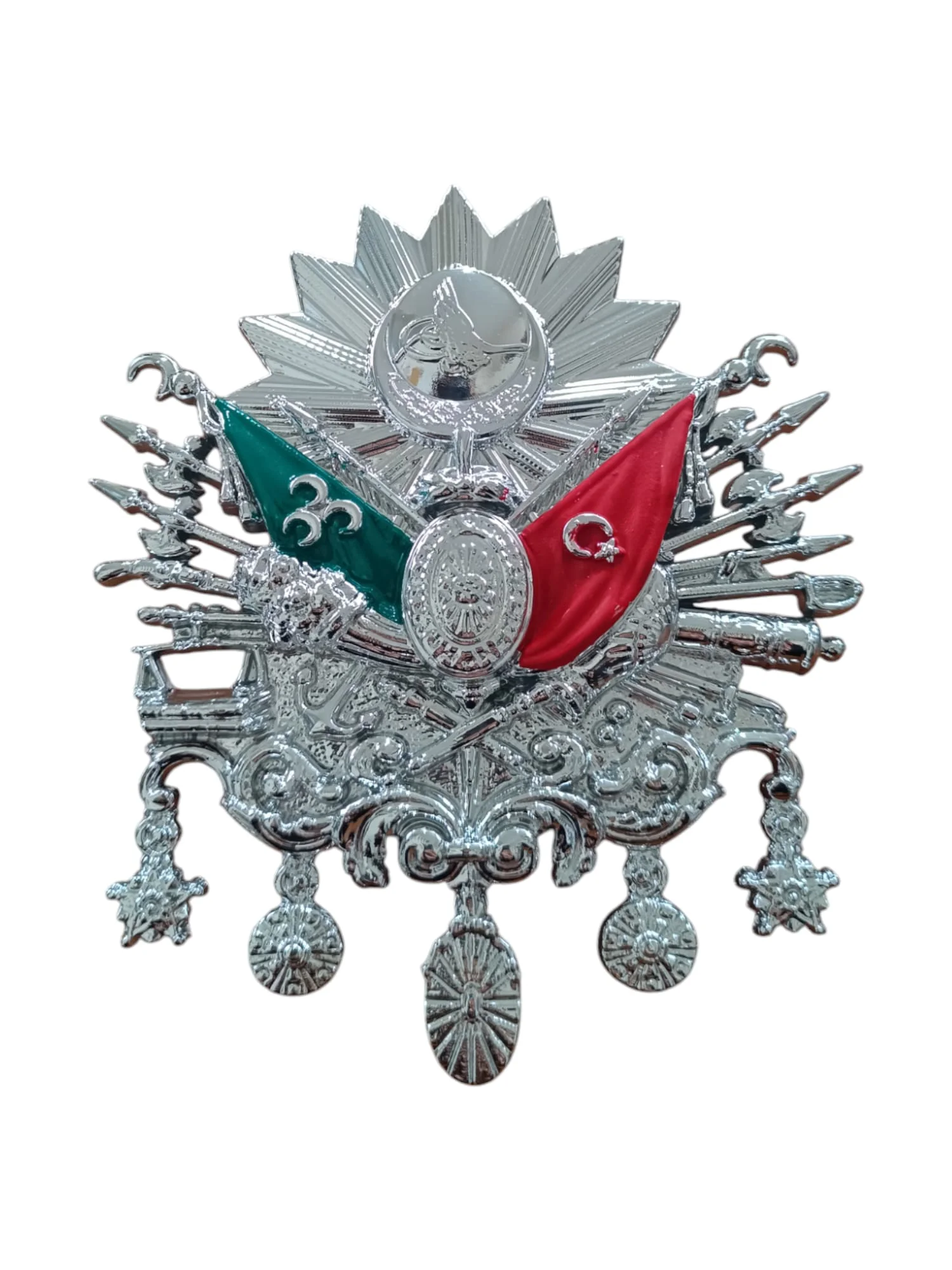 Northcity Osmanlı Devlet Arması Vidalı Kabartma Logo Krom - 10x8c