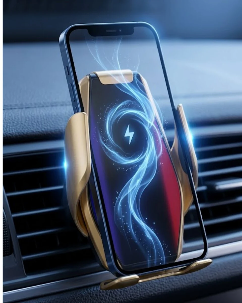 Otomatik Açılan Araç Telefon Tutucu Kablosuz Şarj ve Tek Elle Kullanım - Sürüş Konforu ve Güvenlik İçin 360° Dönebilir Tasarım