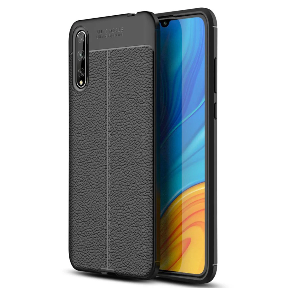Northcity P Smart S Auto Focus Kapak - Siyah TPU Deri Dokulu Hafif Kılıf