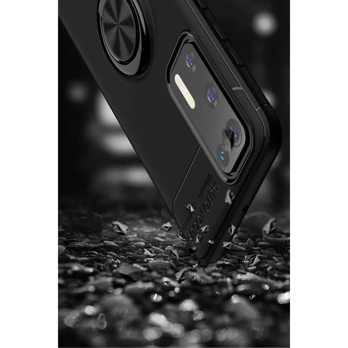 Northcity P40 Kılıf Silikon - 360° Dönebilir ve Mıknatıslı Telefon Kılıfı - Siyah
