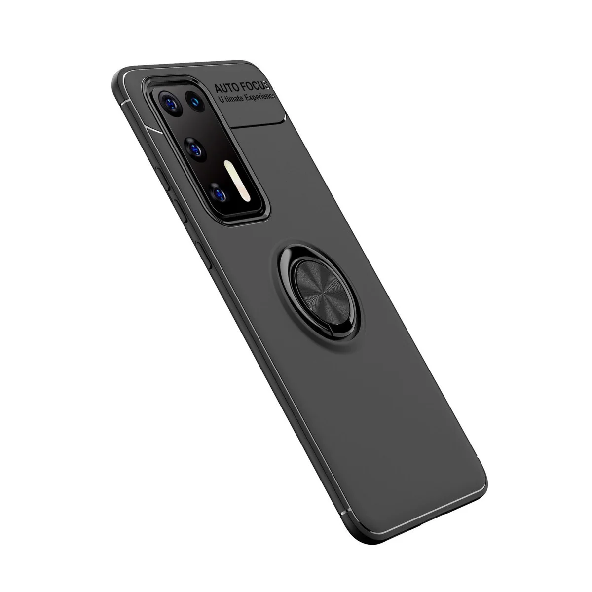 Northcity P40 Kılıf Silikon - 360° Dönebilir ve Mıknatıslı Telefon Kılıfı - Siyah