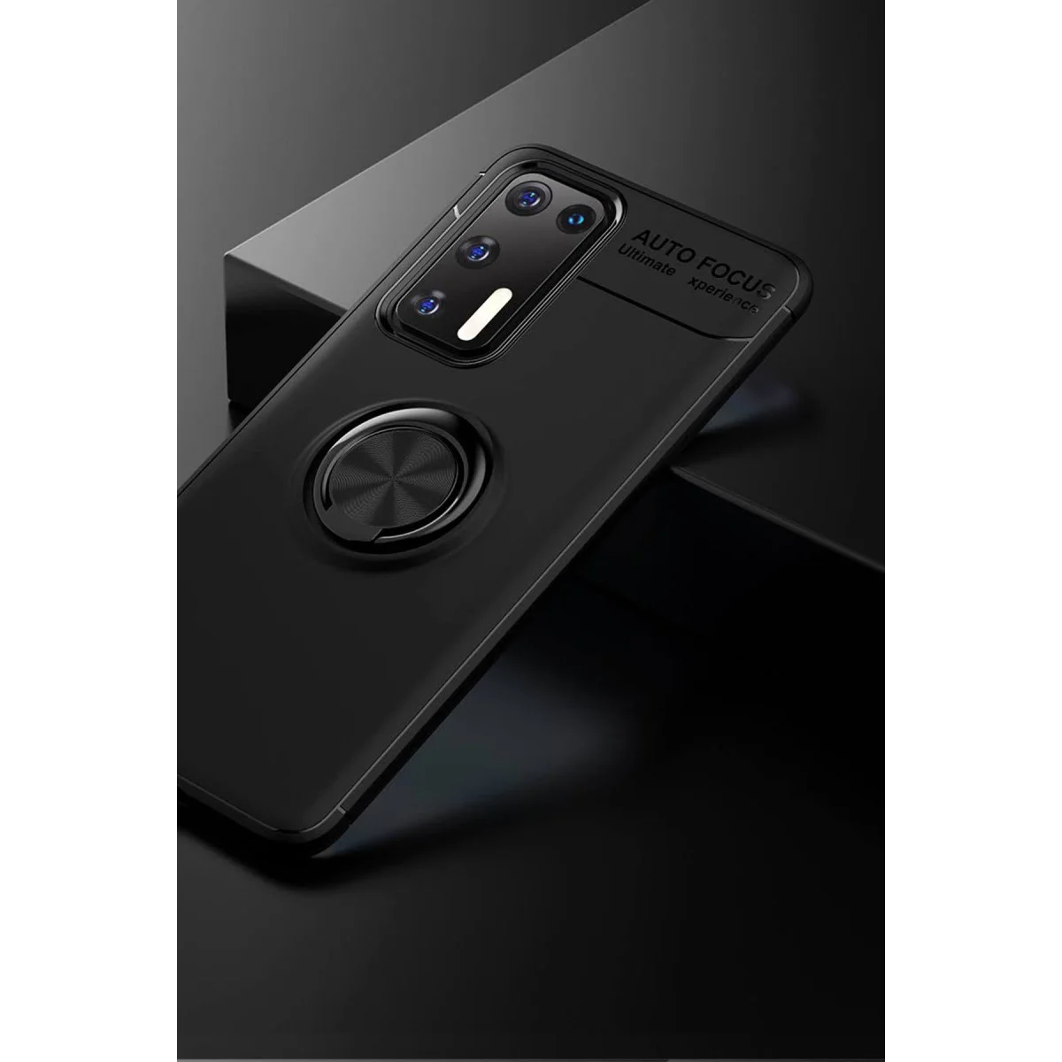 Northcity P40 Kılıf Silikon - 360° Dönebilir ve Mıknatıslı Telefon Kılıfı - Siyah