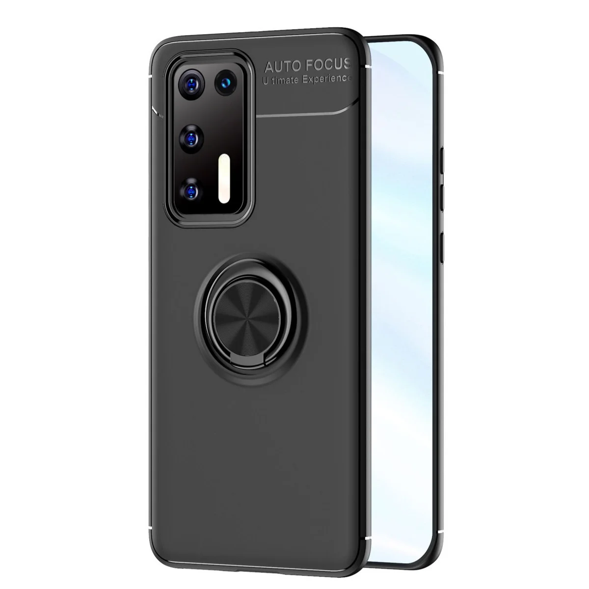 Northcity P40 Kılıf Silikon - 360° Dönebilir ve Mıknatıslı Telefon Kılıfı - Siyah