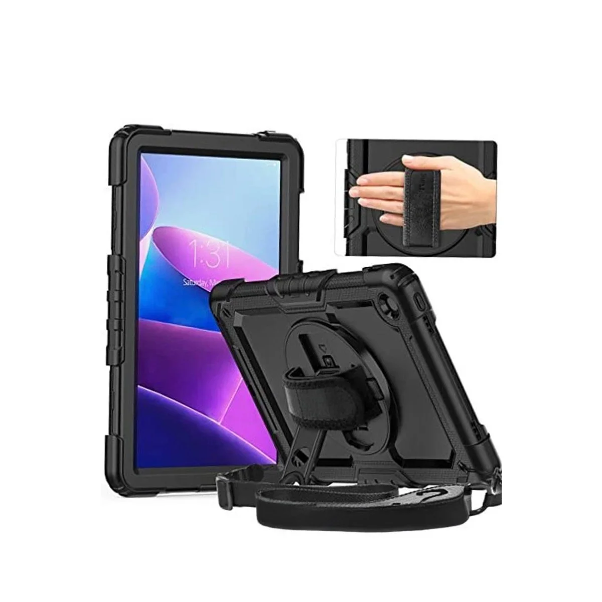 Northcity Pad SE 4G Kılıf Amazing Tablet Kapak - Siyah 360 Dönüşlü Ergonomik Koruyucu Kılıf ve Stand