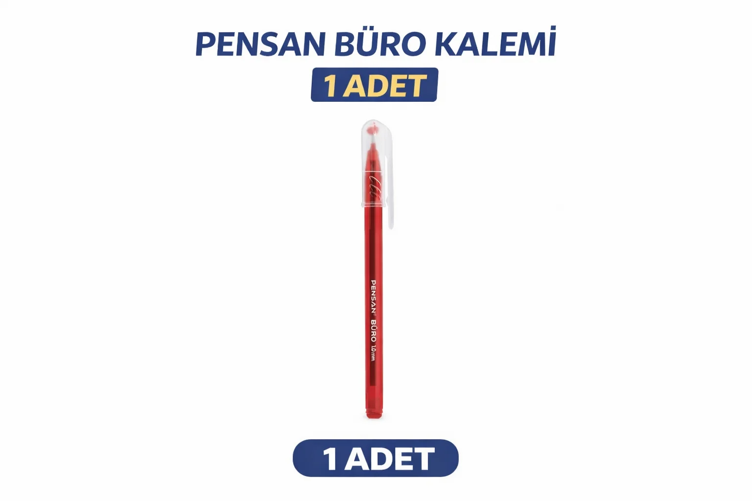 Pensan Büro 2270 Kırmızı Tükenmez Kalem 1.0 mm Medium - Ekonomik Ofis Kalemi