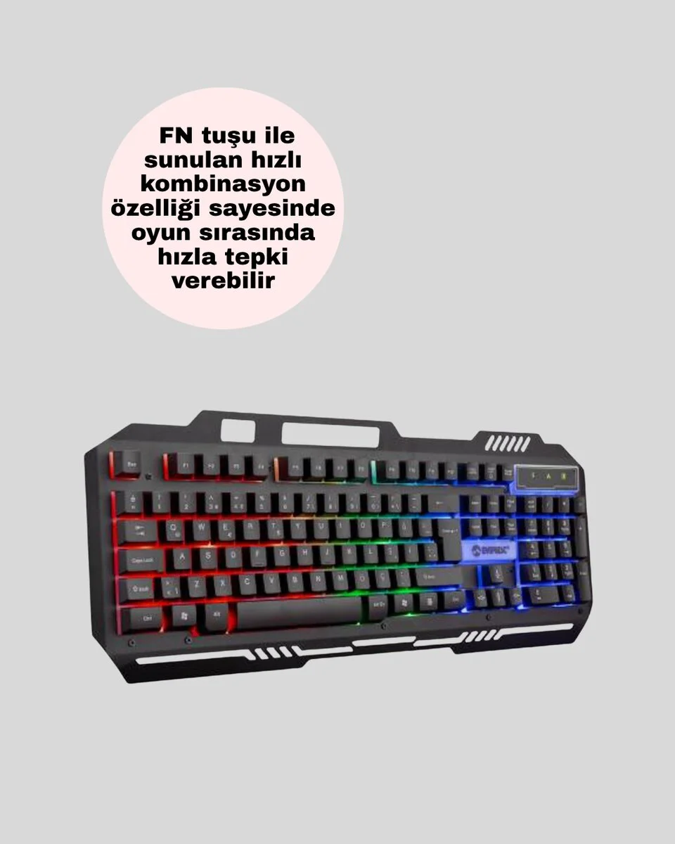 Northcity PG8018 LED Aydınlatmalı Mekanik Klavye ve Mouse - RGB A