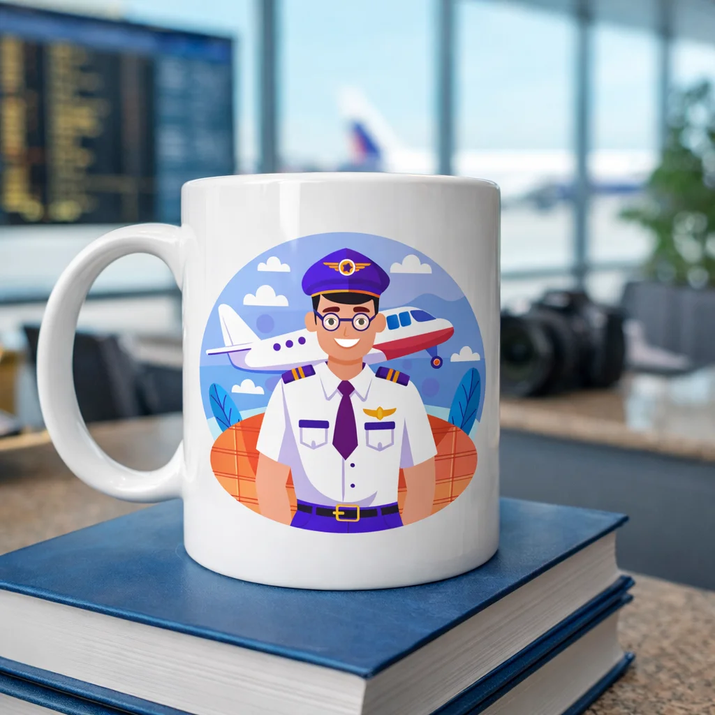 Pilot Tasarımlı Porselen Kupa MODEL 162 – Havacılık Temalı Kahve Kupası