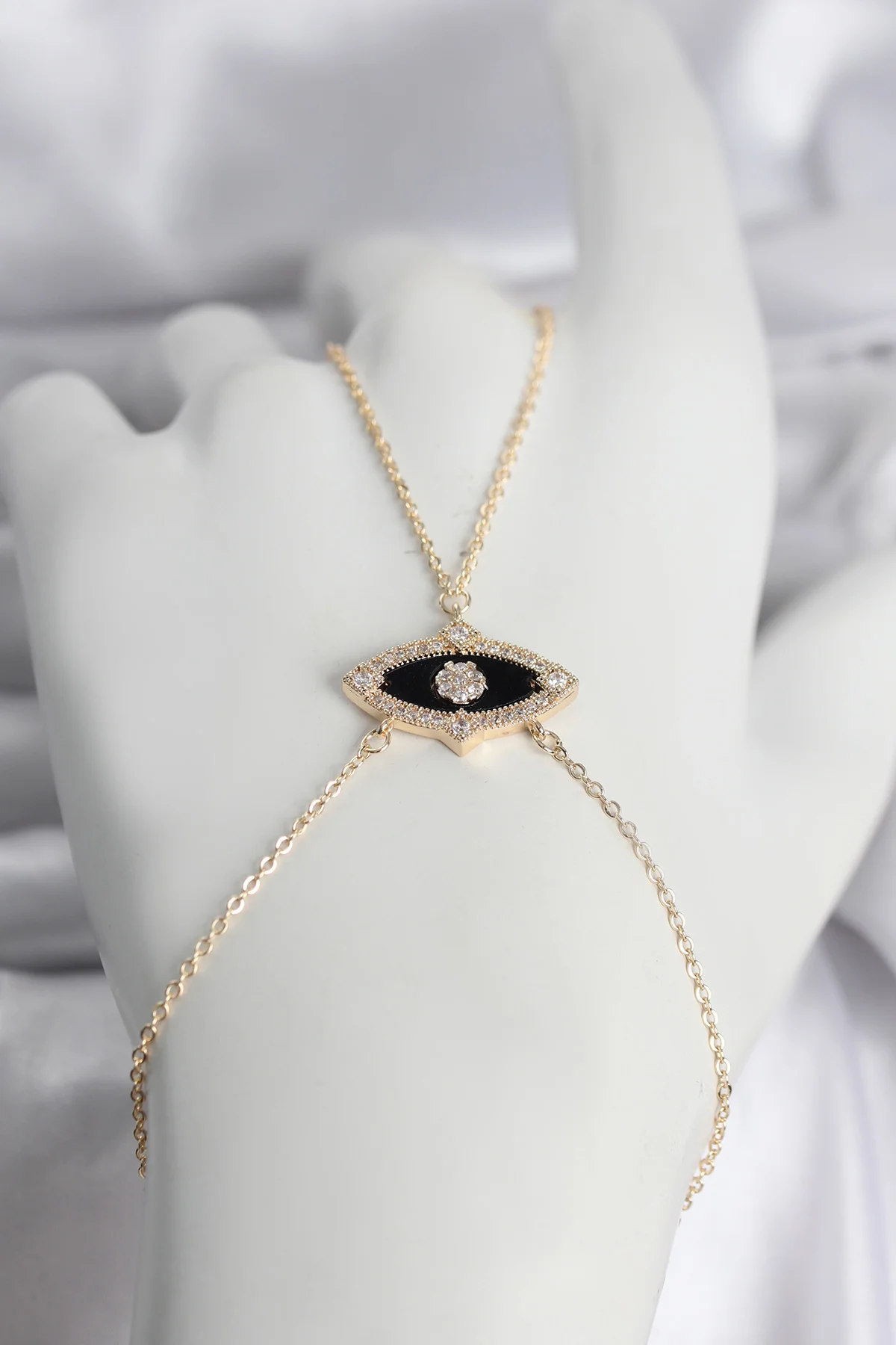 Pirinç Göz Model Gold Renk Zirkon Taşlı Kadın Şahmeran 5886 - Altın Kaplama Günlük Takı