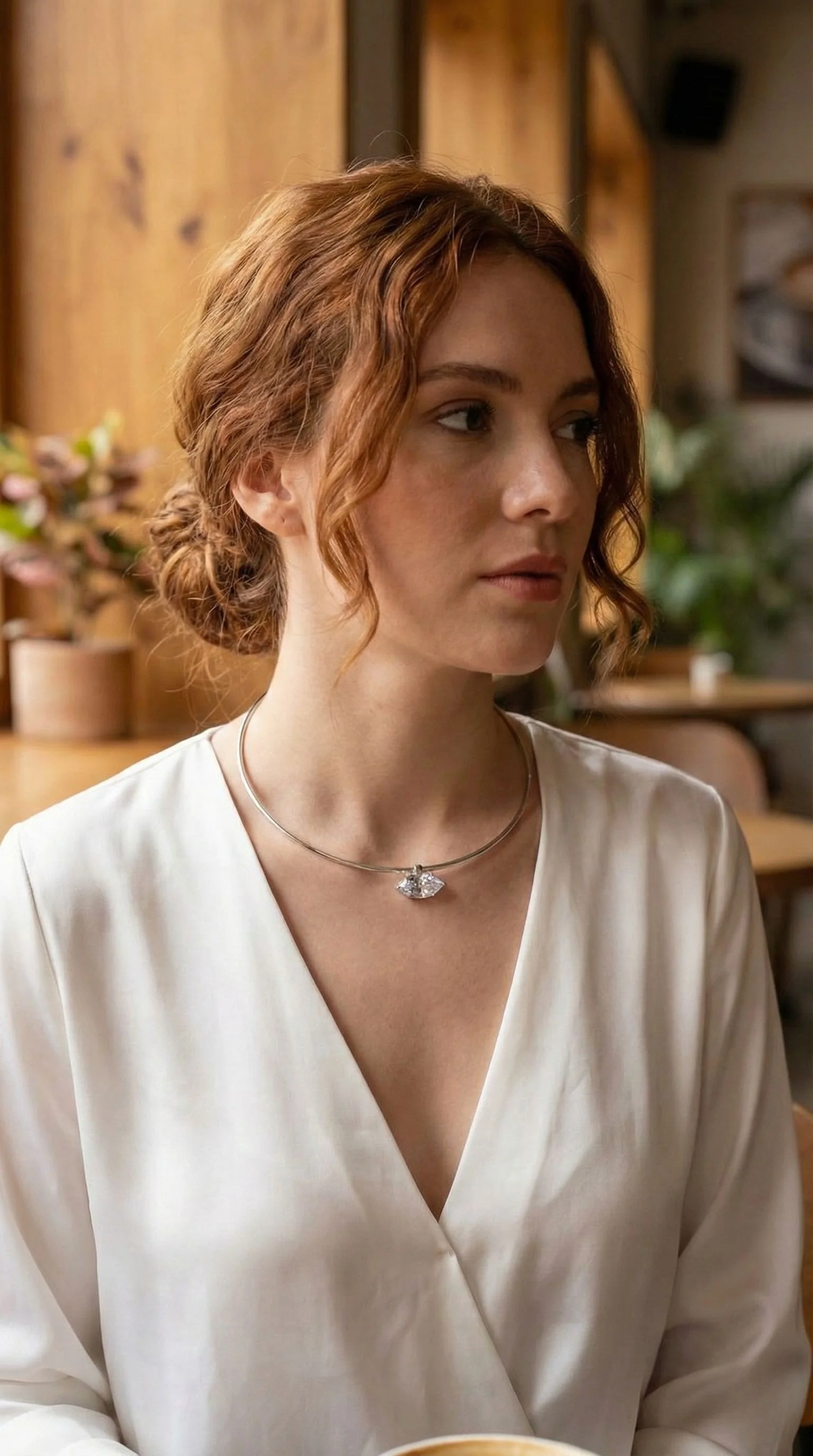 Pirinç Gümüş Renk Zirkon Taşlı Kadın Kolye - Şık ve Kalıcı Choker Modelleri