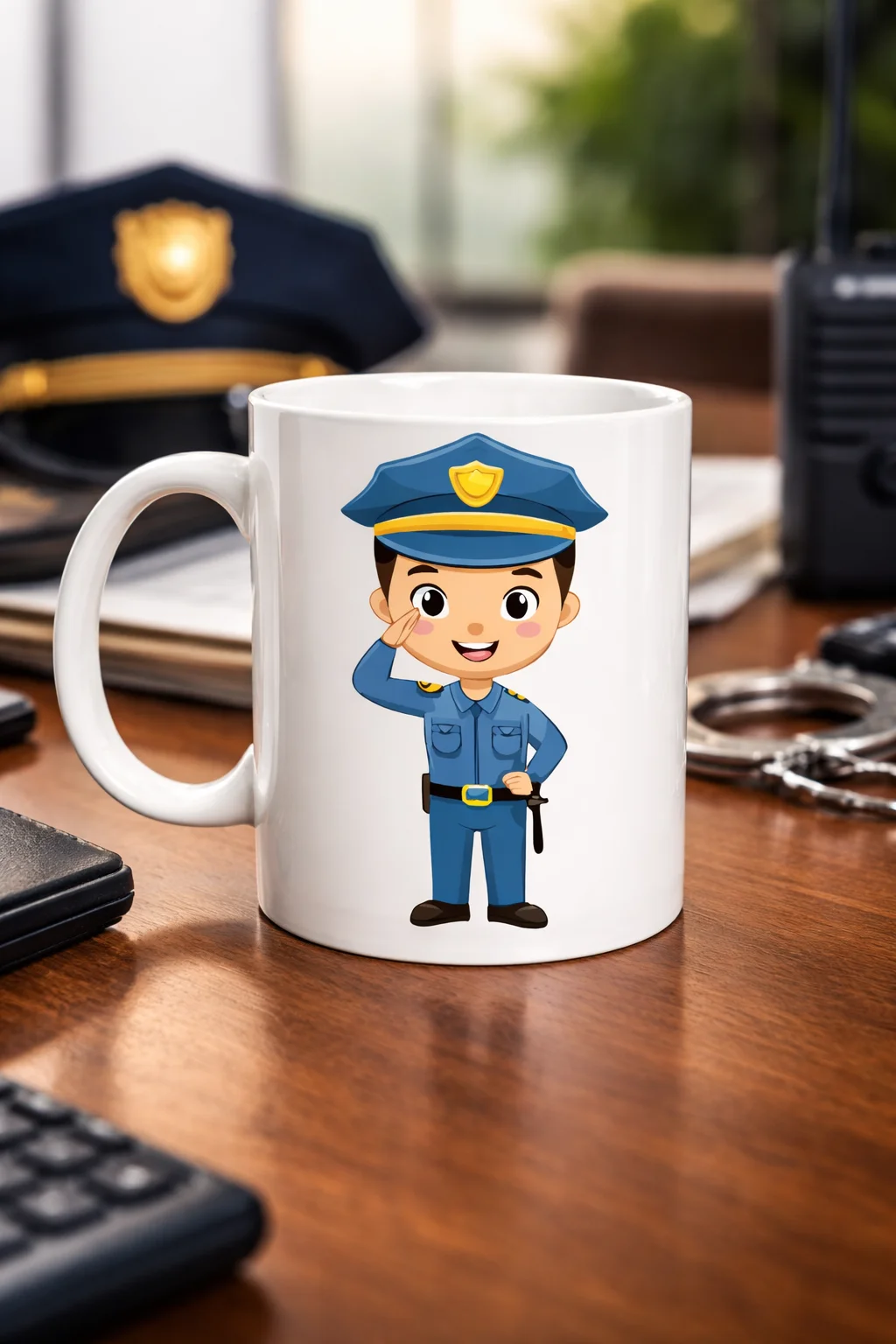 Northcity Polis Temalı Porselen Kupa MODEL 161 - Sevimli Polis Ka