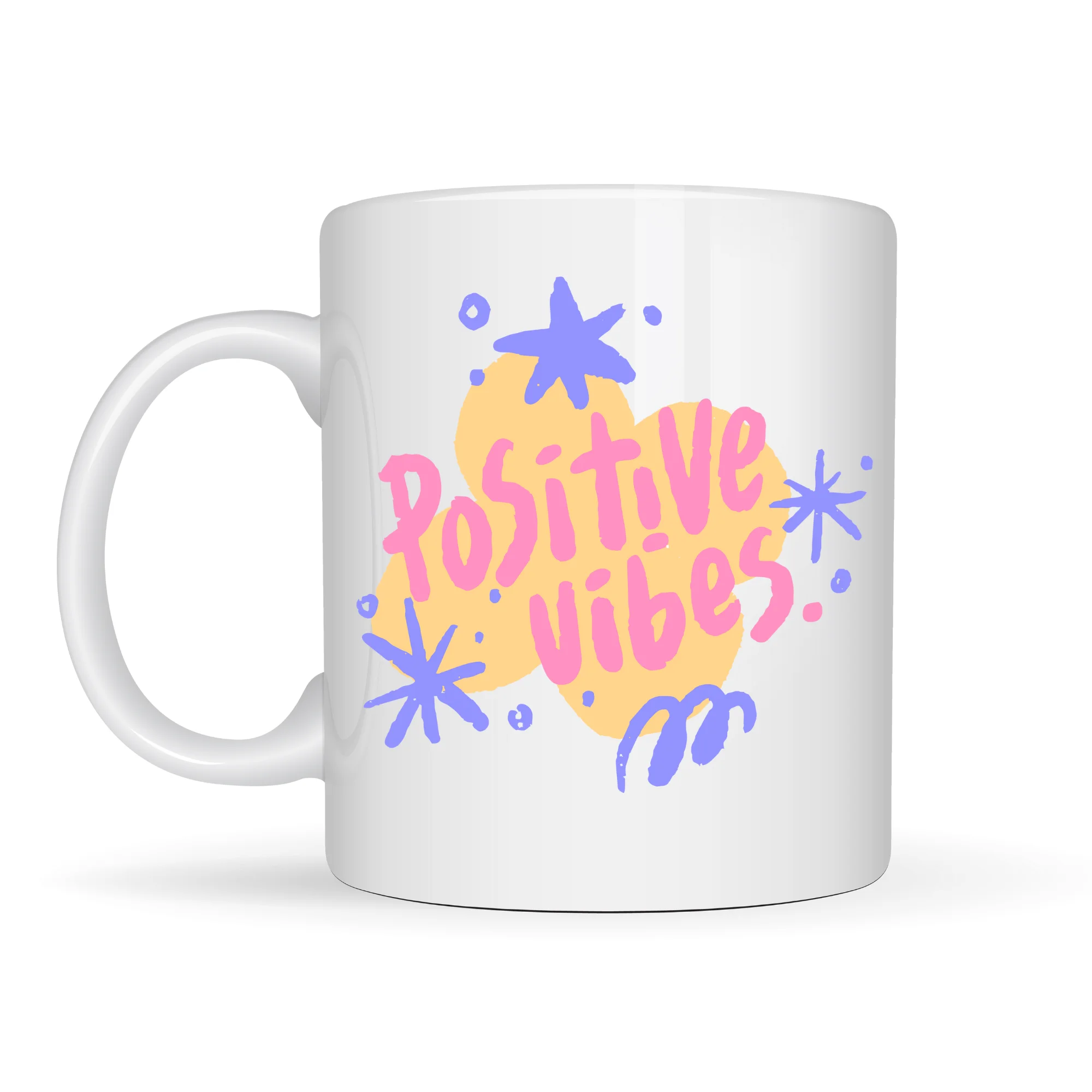 Positive Vibes Porselen Kupa - Model 138 Motivasyon Kahve & Çay Kupası