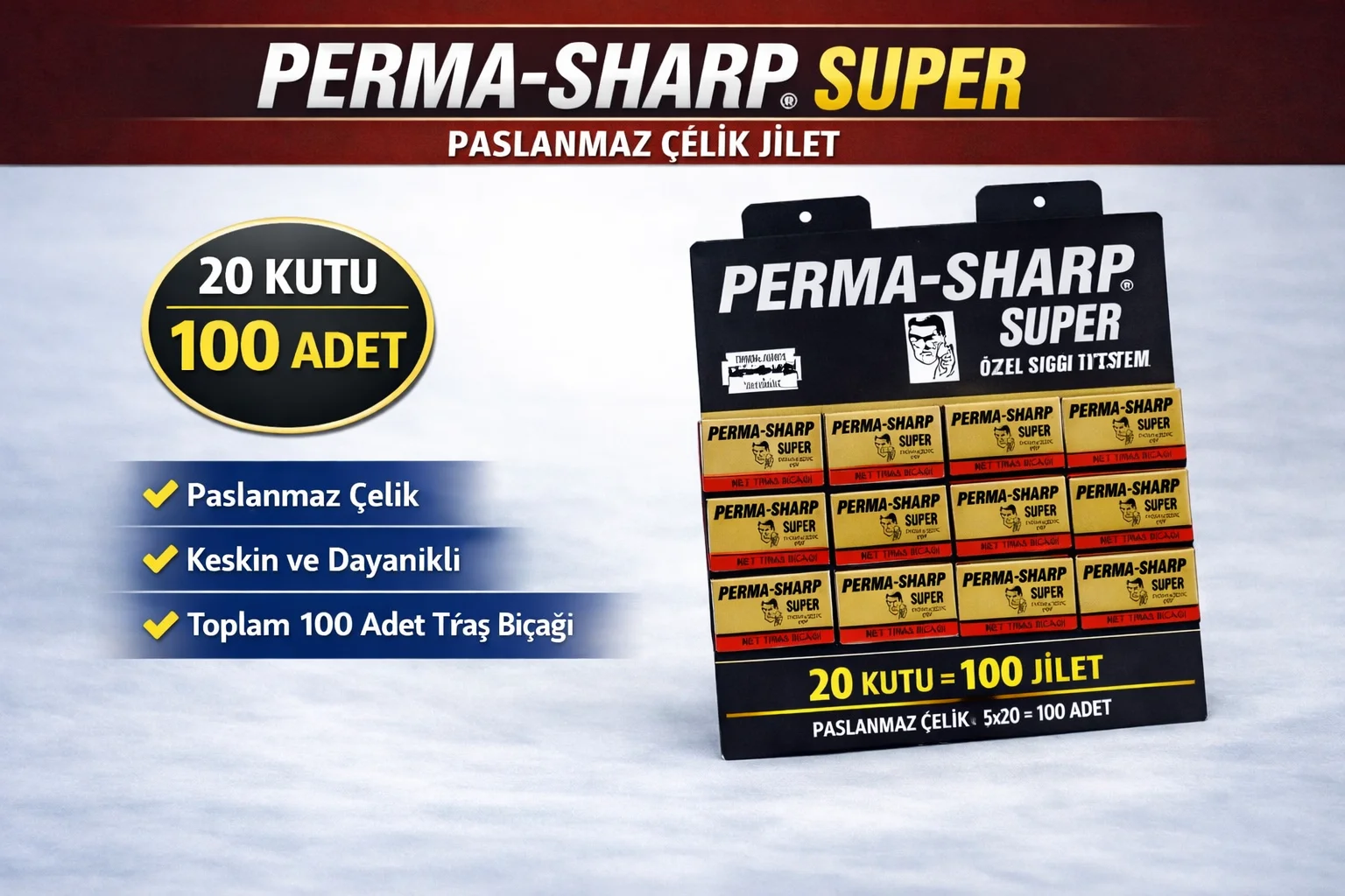 Northcity Profesyonel Paslanmaz Çelik Jilet Seti - Perma-Sharp Su
