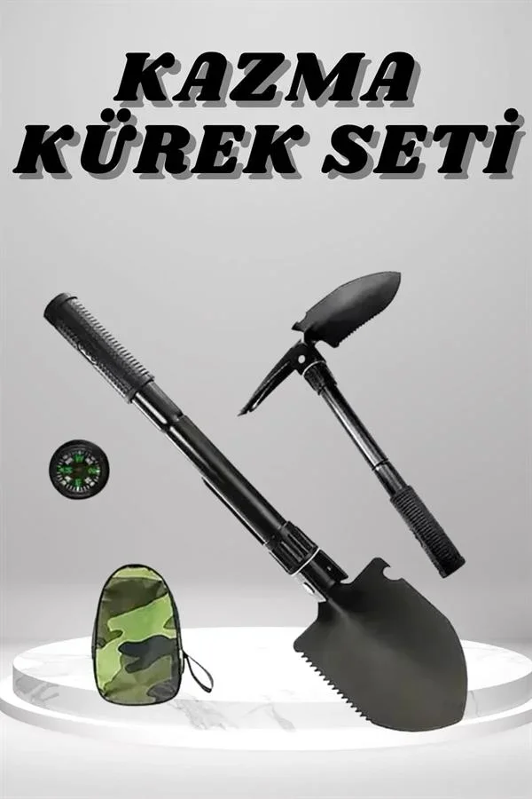 Northcity Pusulalı Katlanır Portatif Kazma Kürek Seti - Çok Fonks