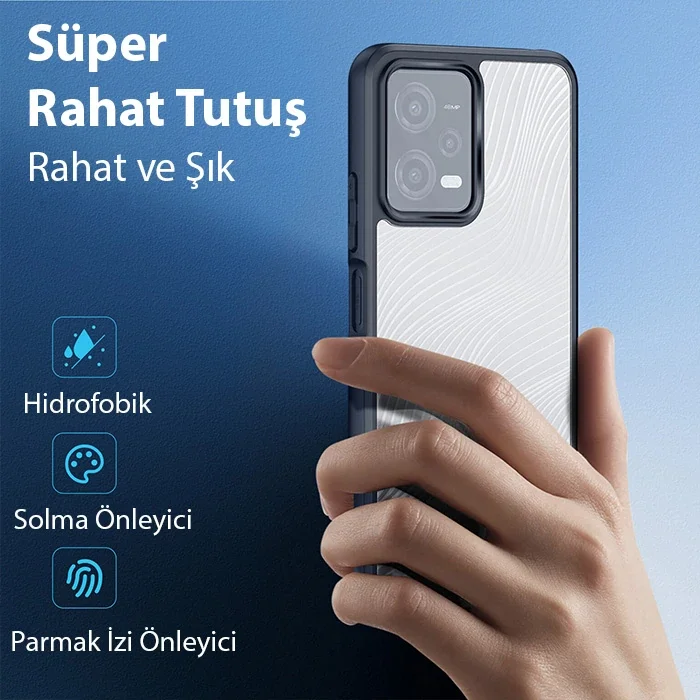 Redmi Note 12 5G / Note 12R Pro / Poco X5 5G Buzlu Sert PC-TPU Kılıf - Darbeye Dayanıklı Premium Koruma