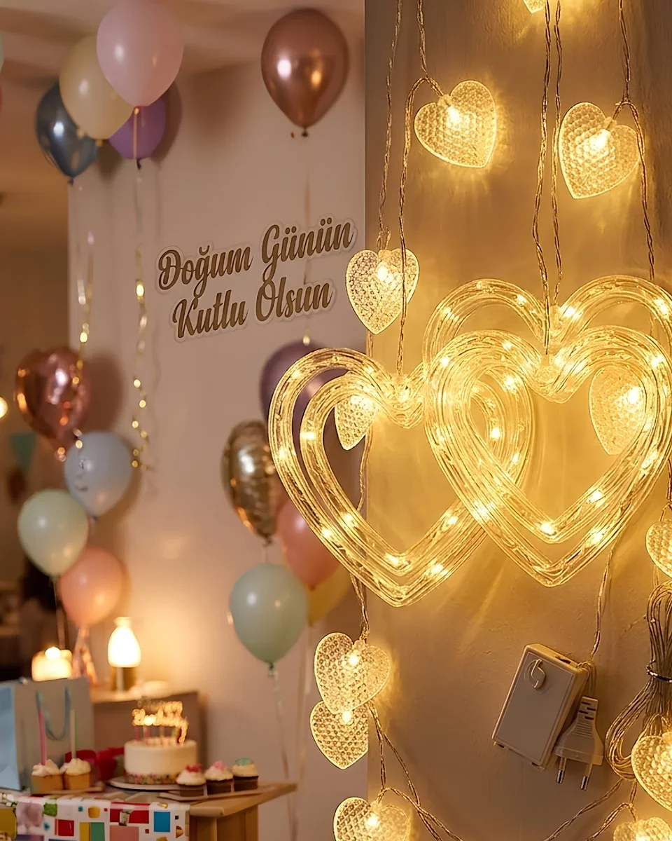 Romantik Kalp LED Neon Oda Lambası - Estetik ve Sıcak Atmosfer