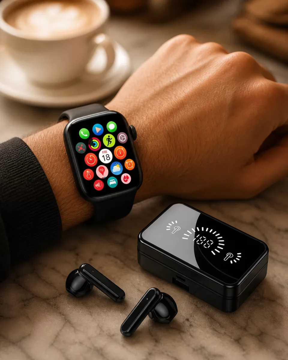 RS12 Akıllı Saat ve Bluetooth Kulaklık Seti S20 Kablosuz Spor Teknolojisi
