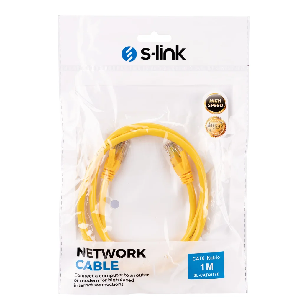 Northcity S-Link CAT6 Ethernet Kablosu 1m Sarı (SL-CAT601YE) - 10