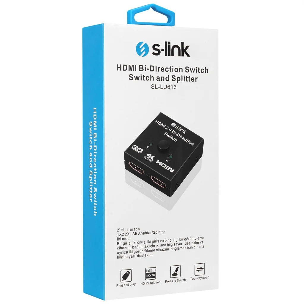 Northcity S-link SL-LU613 2 Port HDMI Switch ve Splitter - 4K Uyu