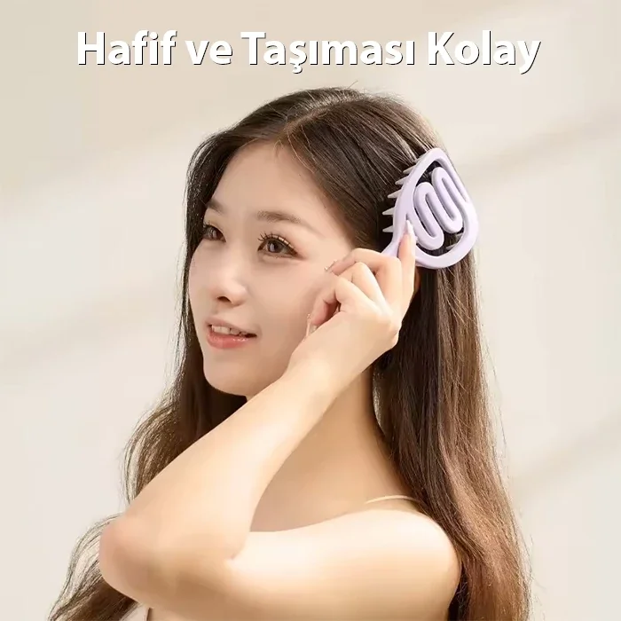 Saç Derisi Masaj ve Yıkama Tarağı - Yağ & Kir Temizleyici