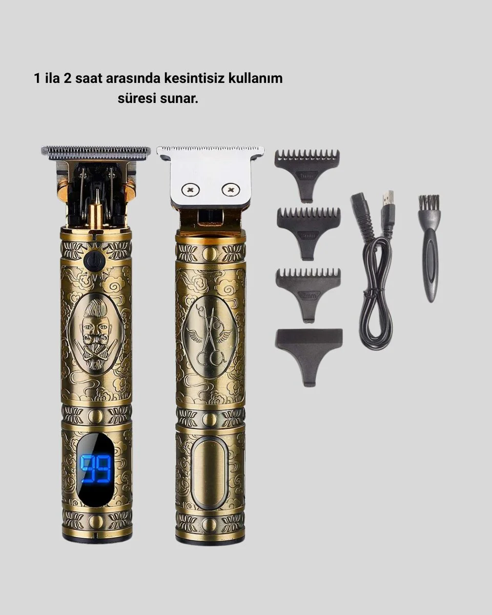 Şarjlı Kablosuz Tıraş Makinesi – 1800 mAh Batarya ile Uzun Pil Ömrü ve Sessiz Motor