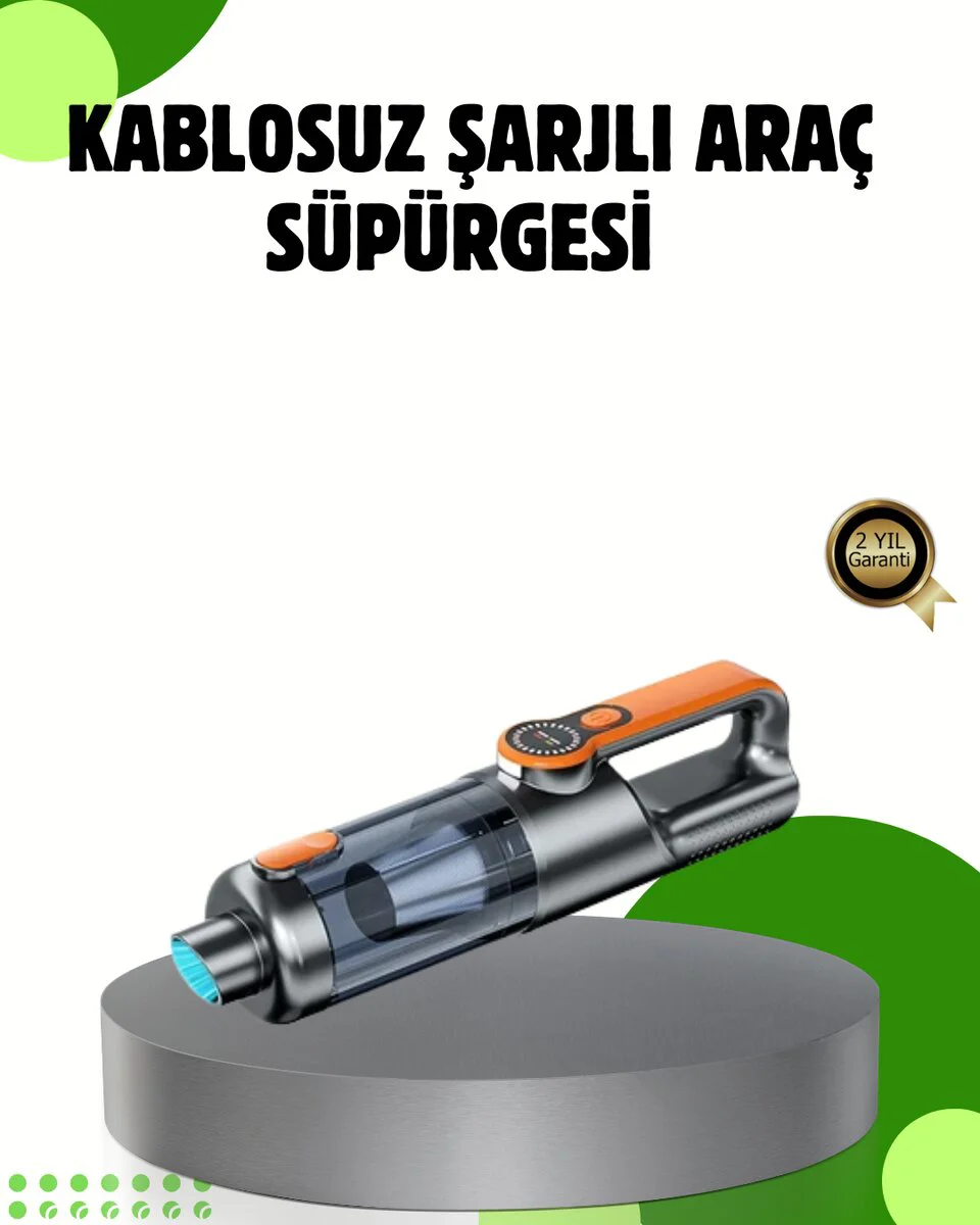 Northcity Şarjlı Kablosuz El Süpürgesi - Yüksek Emiş Gücü, 5 Başl