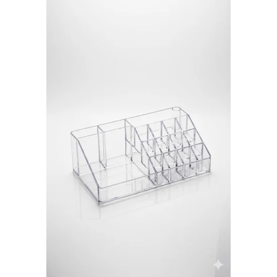 Şeffaf Akrilik Banyo Kozmetik Düzenleyici Organizer - 13x22x8 cm