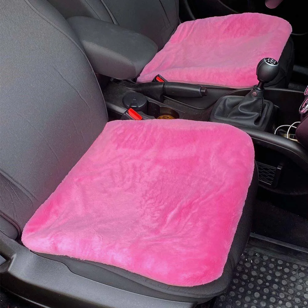 Northcity Şeker Pembe Tüylü Peluş Oto Koltuk Minderi - Ön 2'li Ki