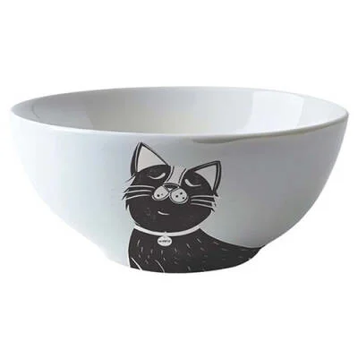 Northcity Seramik Kedi Mama ve Su Kabı Siyah Beyaz 550 Ml - Modern Tasarım ve Hijyen İçin Pratik Çözüm