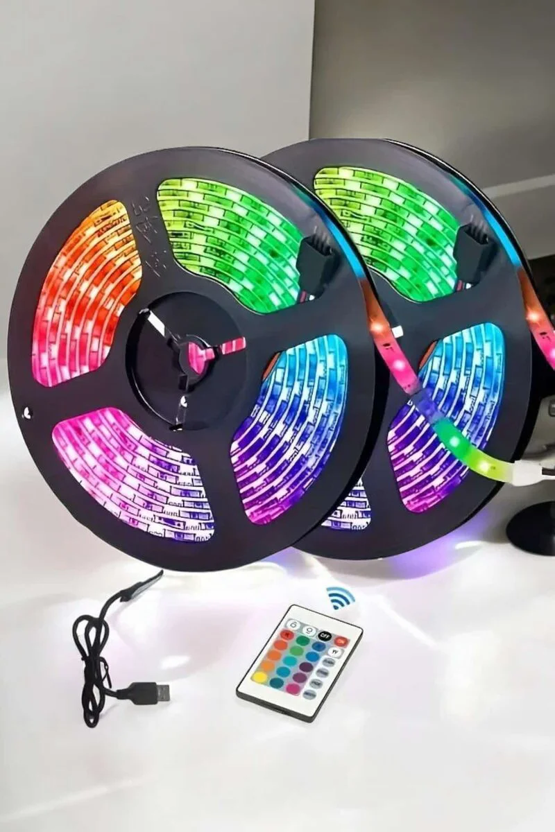 Şerit LED 5 Metre RGB Işıklı - Kumandalı Dekoratif Aydınlatma